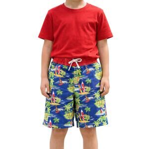 Hanna Andersson Boys Lined Swim Trunks Size 7–8 (130) Tropical Print